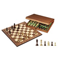 Skakbræt m/ store brikker Turnering 49cm 50 mm felter - Konge 90 mm
